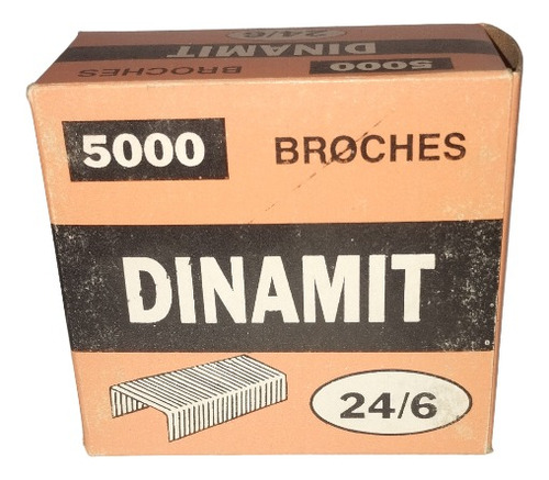 Broche Para Abrochadora Nº24/6 X 5000 Dinamit X 6 Cajas