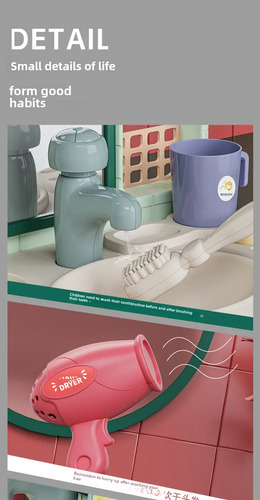 Juguetes De Limpieza De Simulación Para Lavabo, Regalo
