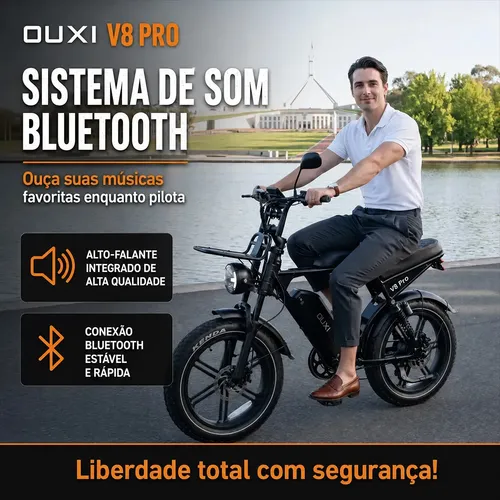 Bike Bicicleta Elétrica Ouxi V8 Pro 2026 1000w Potente Preto