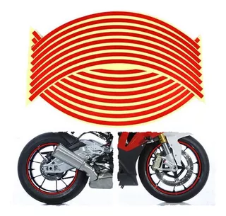 Adesivo Refletivo Roda Moto Shineray Jef 150 150cc Vermelho