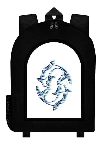 Mochila Negra Zodiaco Piscis Art#ar5