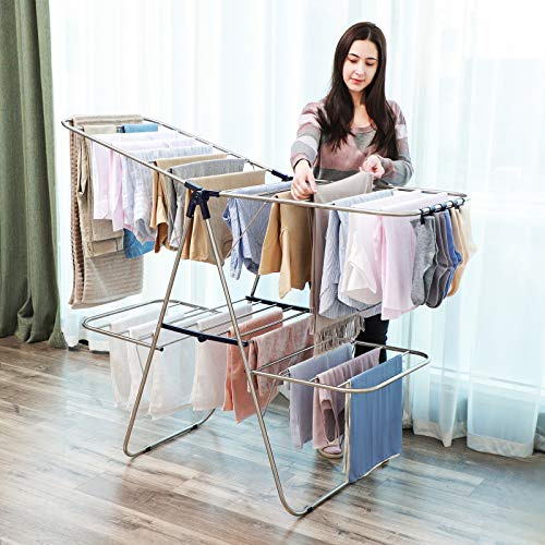 Tendedero Plegable 2 Niveles Con Altura Ajustable Plateado