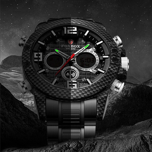 Relojes Impermeables De Acero Inoxidable Foxbox Business Par