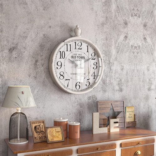 Reloj De Pared Redondo Retro. Estilo Antiguo Vintage Bl...
