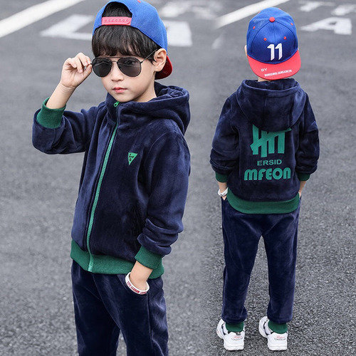 Conjunto De Sudadera Con Capucha De Terciopelo Para Niños 20