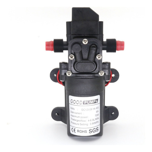 Água De Diafragma De Alta Pressão Dc 12v 0.9mpa 6l/min 70w A