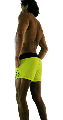 Id481 Mini Short Entallado Pantalon Corto Hartl Amarillo Flu