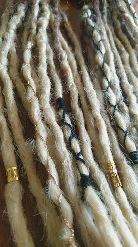 Kanekalon Rastas Tejidas 20u De 50 Cm Desmontables Rubio Claro Raiz Chocolate