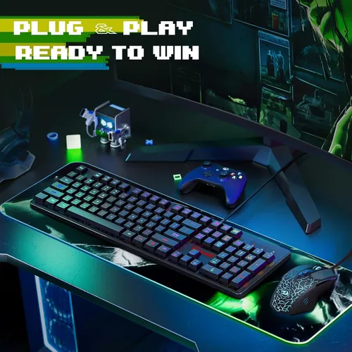 Kit Teclado Y Mouse Gamer Redragon Essentials Rds107