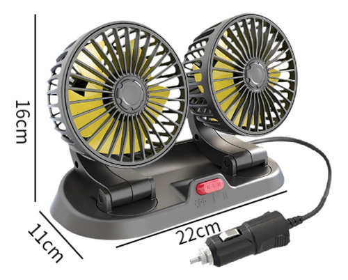 Ventilador De Refrigeración Genérico Para Coche Amarillo