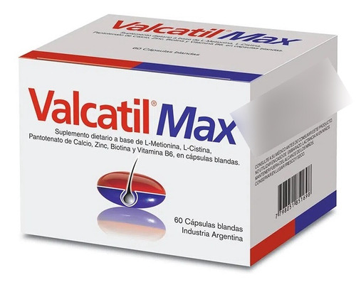 Valcatil Max X 90 Capsulas - Biotina - L-cistina