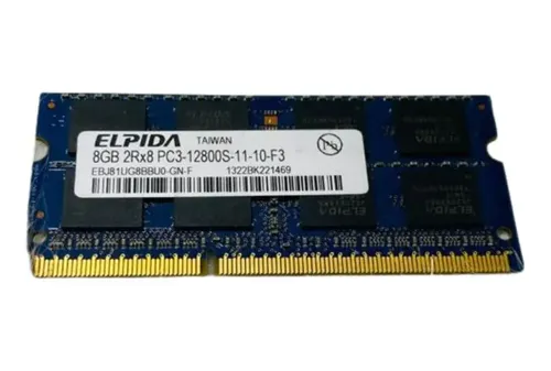 Barrette Mémoire ELPIDA 8 Go DDR3 PC3-12800s Pour Ordinateur Portable - Occasion, Garantie 30 Jours