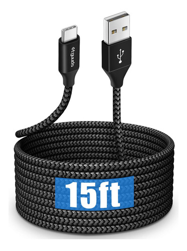 Cable Usb C Largo Etguuds De 15 Pies, Cable Usb 2.0 A Usb...