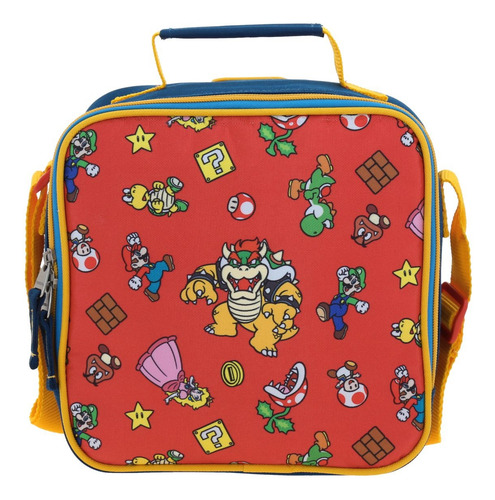 Kit Mochila Lapicera Y Lonchera Chenson Super Mario Palac Color Azul Escolar Ninos Mb70520-kc3