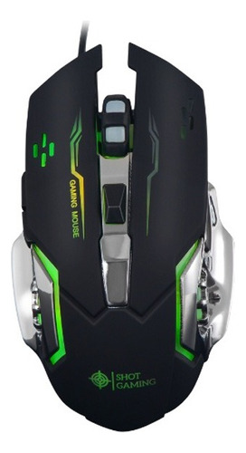 Mouse Gamer Shot Gaming 6 Botones Iluminación 7 Colores Color Gm08