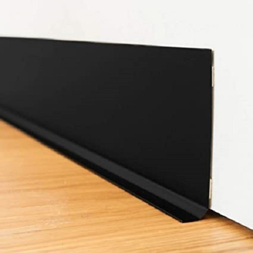 Imagen 2 de 2 de Rodapie Acanalado Negro 3mts X13,5cm