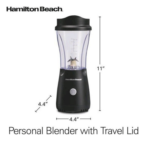 Licuadora Personal Hamilton Beach 14 Oz Llévala Contigo Negro