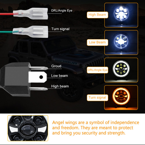Faros Led De Luz Alta Y Baja De 7 Pulgadas, Faros Redondos