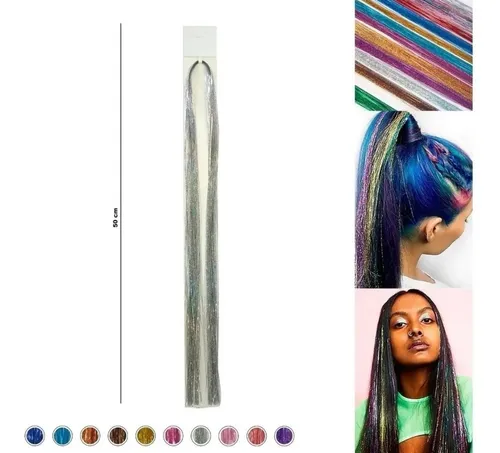 Tinsel Hair - Oropel Holográfico - Cabello Brillante Metalic