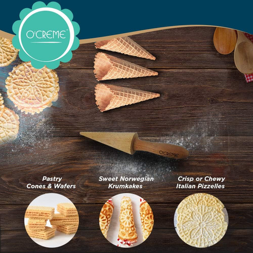 O'creme Pizzelle Roller / Krumkake Cone / Molde Con...