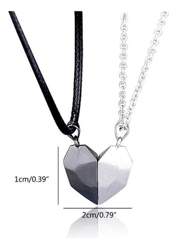 W Set De 2 Collares Magnéticos En Forma De Corazon Dividido