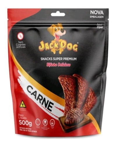 Bifinho Petiscos Super Premium Jack Dog Cães Carne 500g