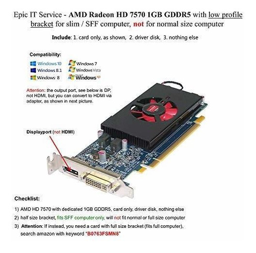 Épica De Servicios De Ti - Amd Radeon Hd 7570 1gb Gddr5 1024