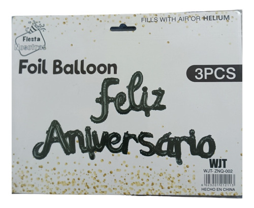 Feliz Aniversario Frase Globos Metalizados Set De Globos 