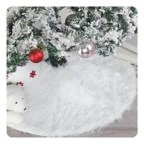 1 Falda De Felpa Con Tacón Para Árbol De Navidad, 4 Cm, Blan