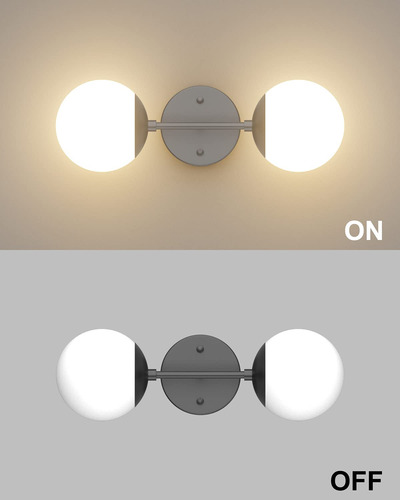 Lámpara De Pared Tipace Negra De 2 Luces, Moderna Lámpara De