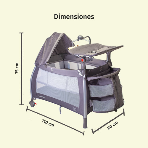 Cuna Corral Para Bebé Aeiou C96-a Con Colchón Memory Foam