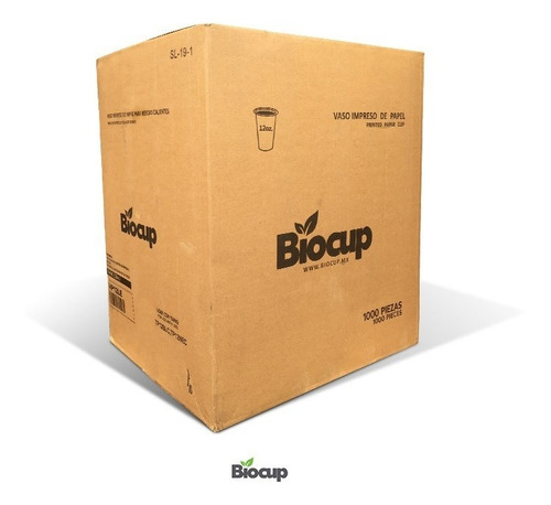 Vaso Ecológico De Papel 12 Oz Letras Biocup, Reciclable 100%