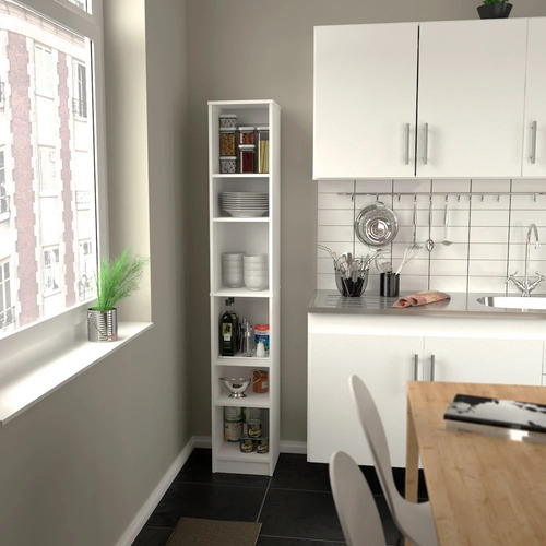 Imagen 2 de 4 de Mueble Organizador Melamina Biblioteca 2 Estantes Regulables Color Blanco