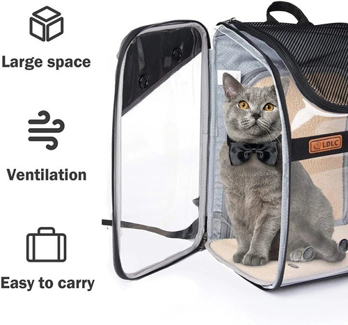 Imagen 4 de 7 de Mochila Transportadora Para Gatos Y Perros Ch Expandible