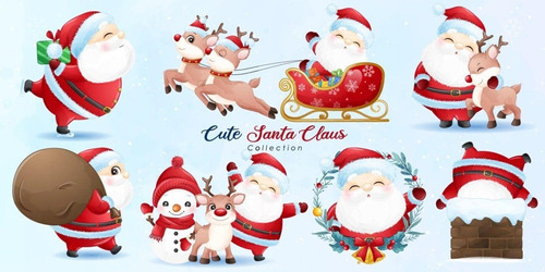 Kit Cliparts Papá Noel Navidad Imagenes Png Navideños #n114