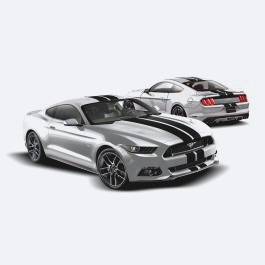 Calcomanias Vinilo Negro Doble Linea Ford Mustang 16/18