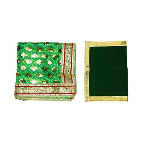 Conjunto De Chunari/chunar/chunni Verde Decorativo + Ta...