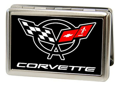 Billetera Metálica Con Diseño Corvette Fcg.