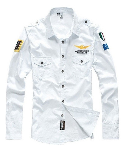 Gift Summer Aviator Casual Long Sleeve Shirt For