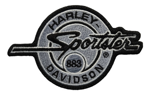 Parche Bordado Sporster 883 Harley Dadivson Emblema Gris