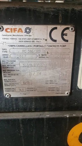 Cifa 506/309 D6 Mezcladora Año 2017