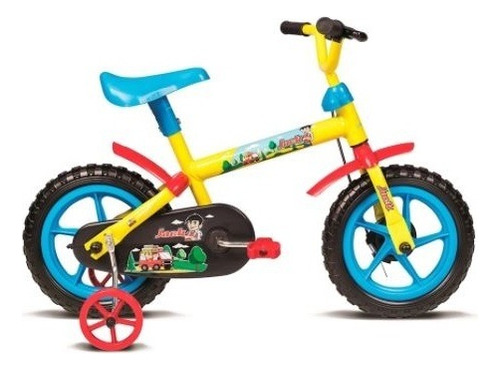 Bicicleta Infantil Azul Amarelo Vermelho Aro 12 Co Freio
