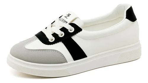 Zapatillas Blancas Para Mujer, Zapatos Deportivos Con Cordones En La Parte Superior De Malla