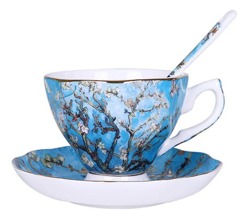 Taza De Café Van Gogh Art Painting, Tazas De Té Con Cuchara