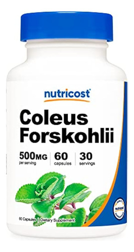 Coleus Forskohlii 500mg, 60 Cápsulas - Fórmula De Fuerza Máx