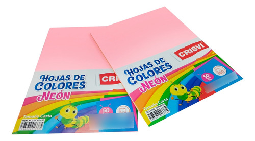Hoja De Colores Neon 75gr Tamaño Carta 50 Hojas
