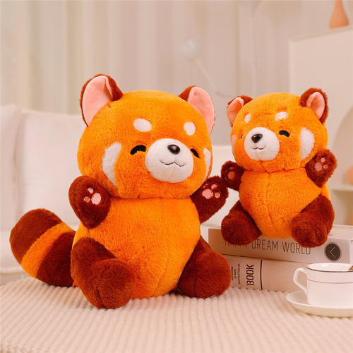 M Muñeca De Peluche Con Lindo Panda Rojo De 9 Pulgadas For