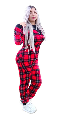 Pijama Mameluco Cuadros Navidad, Kigurumi Diseño Cuadros