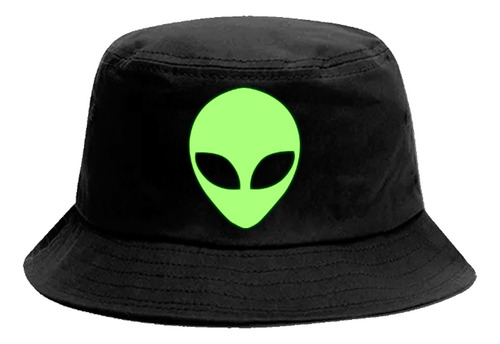 Sombrero Bucket Pescador Brilla Oscuridad Alien Ovni Geek