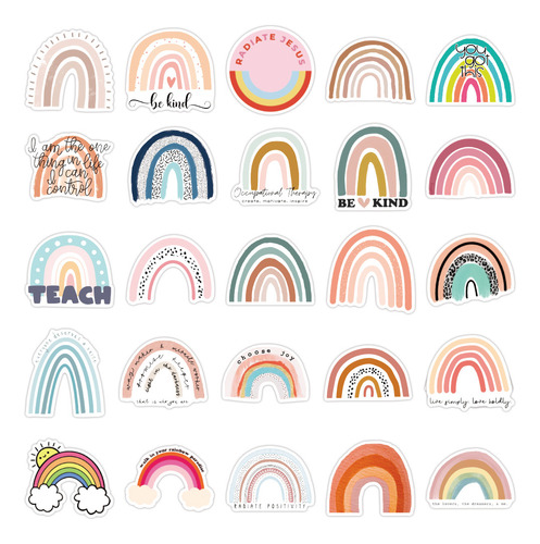 50 Pegatinas De Puente De Arco Iris, Cuaderno, Taza De Agua